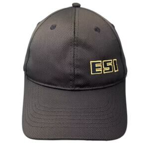 Adams Baseball Cap Black Gold One Size Hat Embroidered ESI Adjustable Polyester